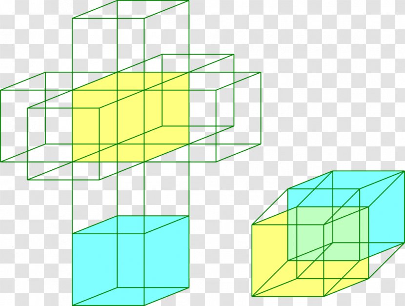 The Fourth Dimension Tesseract Four-dimensional Space Hypercube - Yellow - Cube Transparent PNG