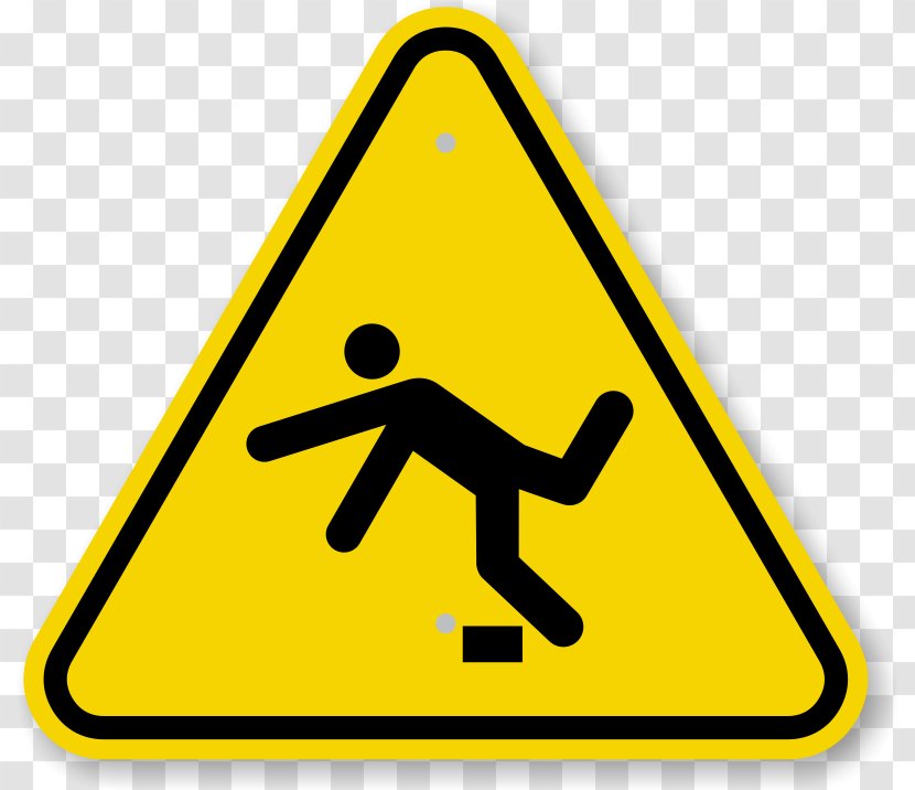 Falling Slip And Fall Prevention Safety - Triangle - Warning Signs Transparent PNG
