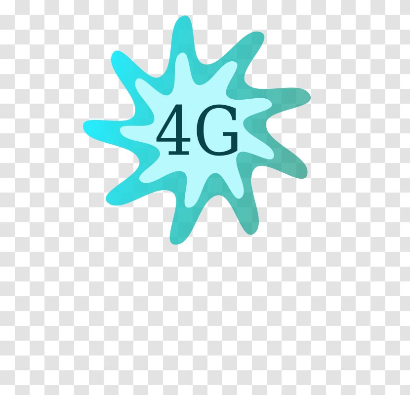 4G Mobile Phones Clip Art - Aqua - Turquoise Transparent PNG