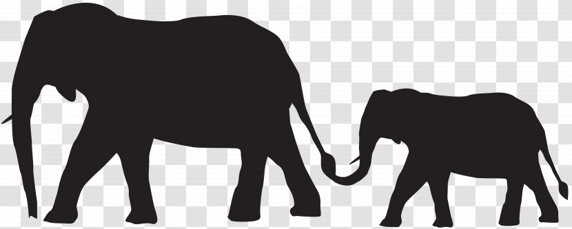 Indian Elephant African Silhouette - Snout - Baby Transparent PNG