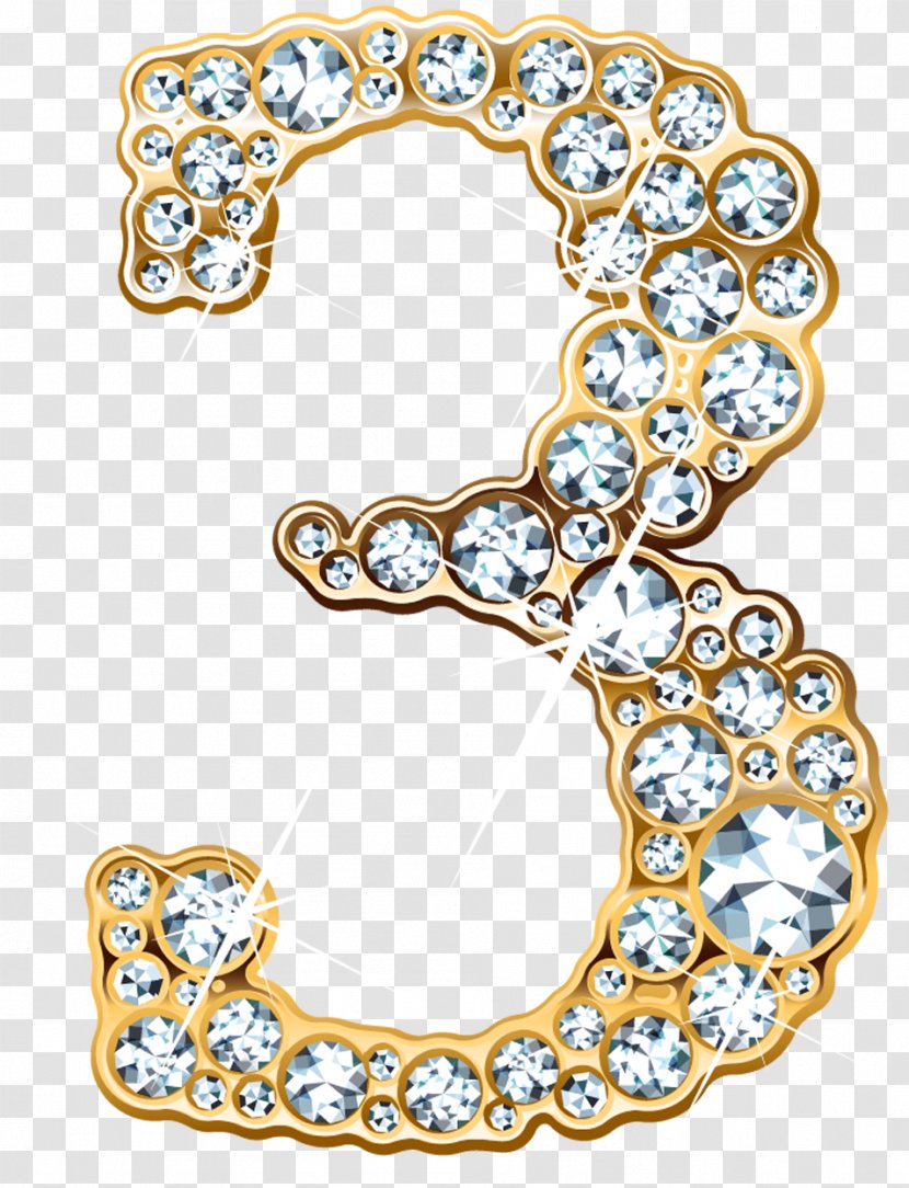 Fancy Alphabets Numerical Digit - Body Jewelry Transparent PNG