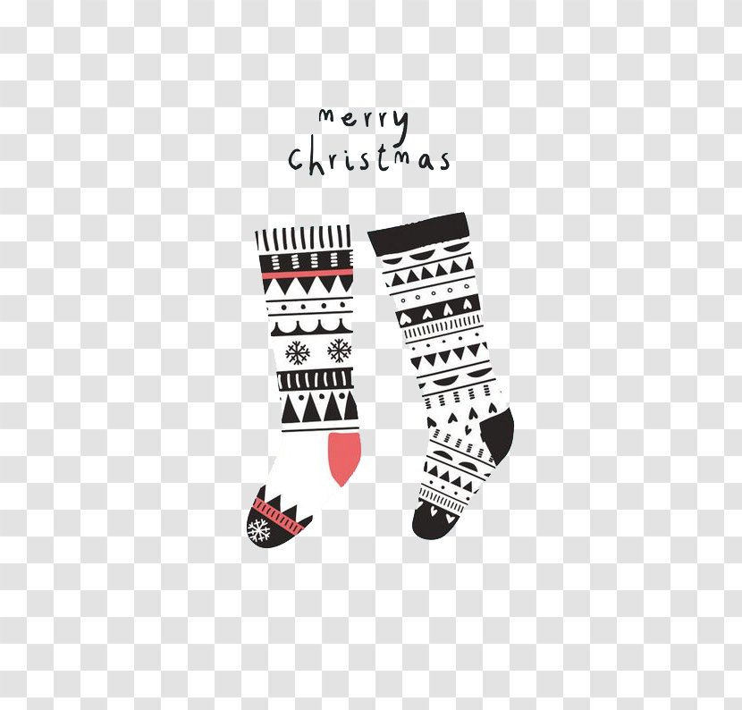 Santa Claus Christmas Stocking Card Illustration - Holiday - Black And Red Transparent PNG