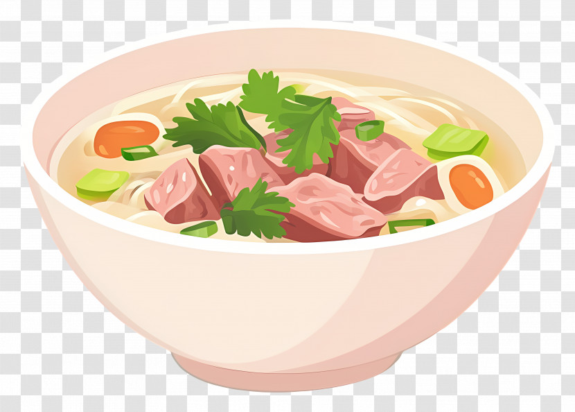 Vietnamese Food - Noodle Bowl With Beef And Cilantro Transparent PNG