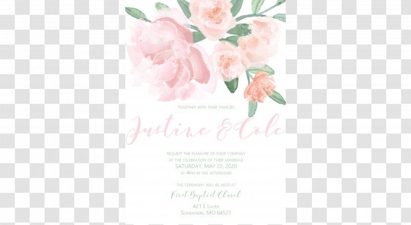 Cut Flowers Garden Roses Floral Design - Flower - Watercolor Invitation Transparent PNG