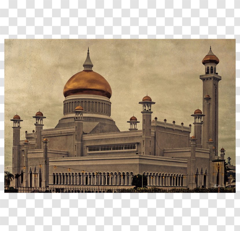 Sultan Omar Ali Saifuddin Mosque Facade Classical Architecture Dome - Photography - Column Transparent PNG