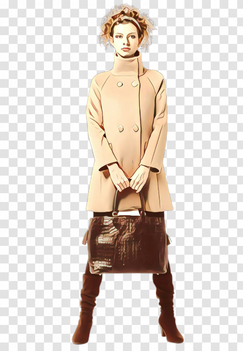 Clothing Standing Fashion Beige Brown Transparent PNG