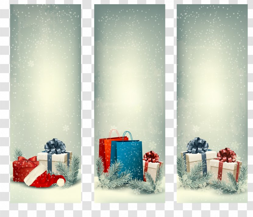 Gift Christmas Holiday Ribbon - Greeting Card - Vector Transparent PNG