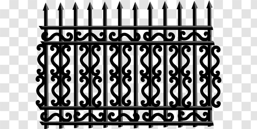 Fence Gate Iron Railing Clip Art - Symmetry - Black Cliparts Transparent PNG