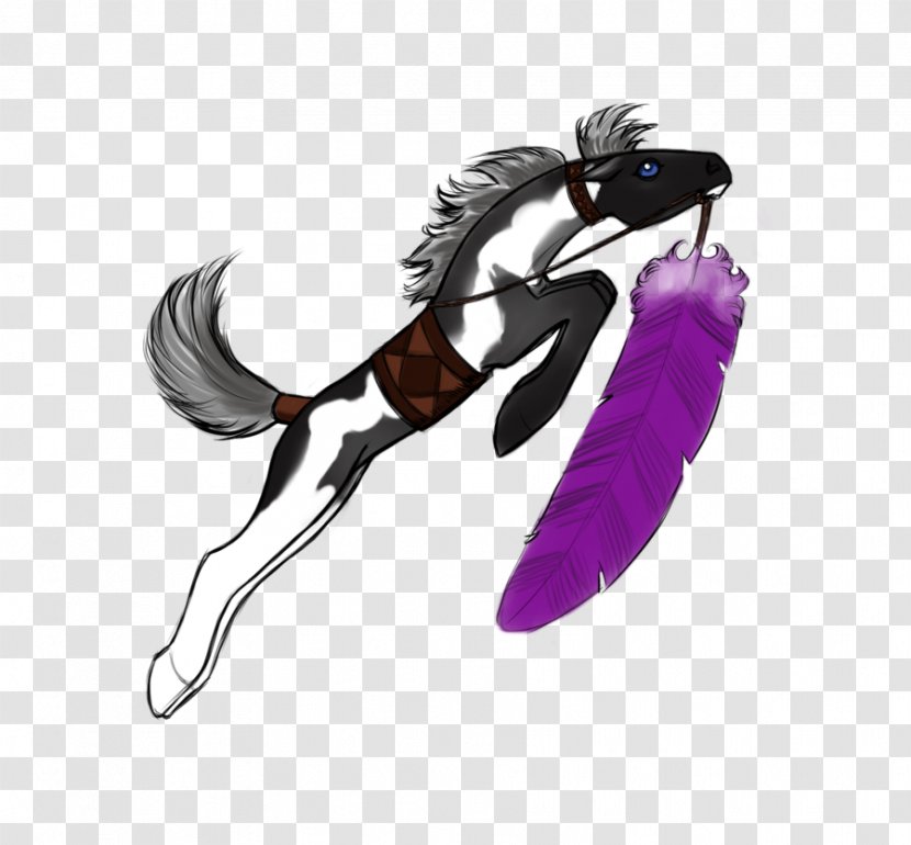 Horse Illustration Cartoon Purple Legendary Creature - Feather Transparent PNG