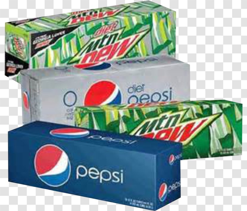 Pepsi Fizzy Drinks Mountain Dew Beverage Can - Carton Transparent PNG