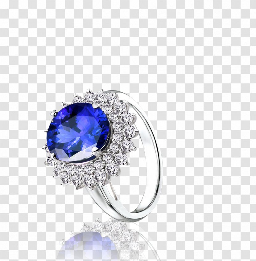 Ring Diamond Jewellery Gemstone - Blue Jewelry Transparent PNG