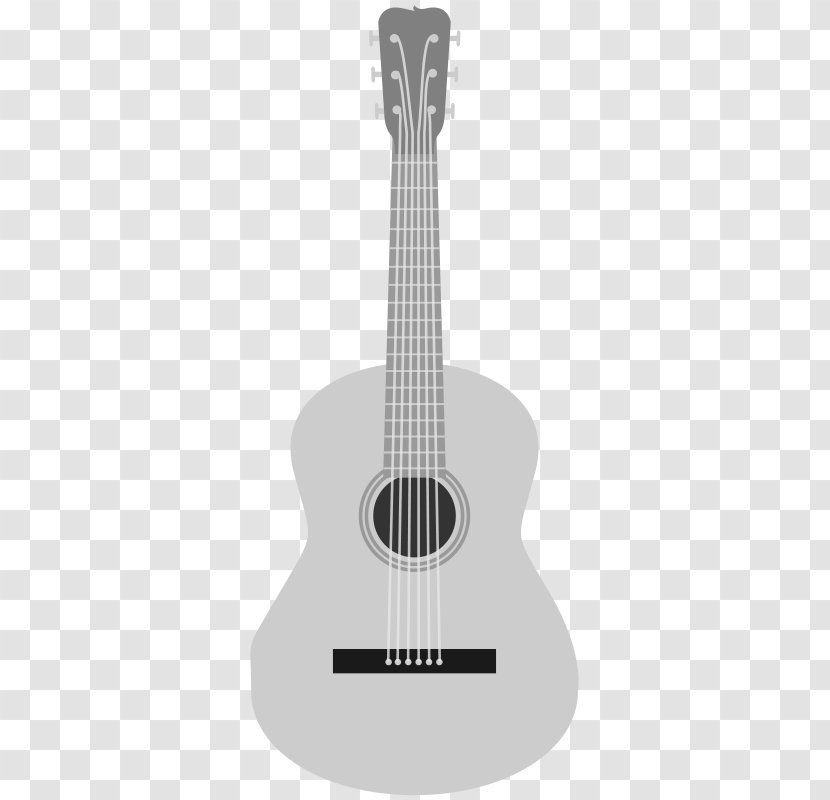 Acoustic Guitar Grayscale Black And White - Watercolor Transparent PNG