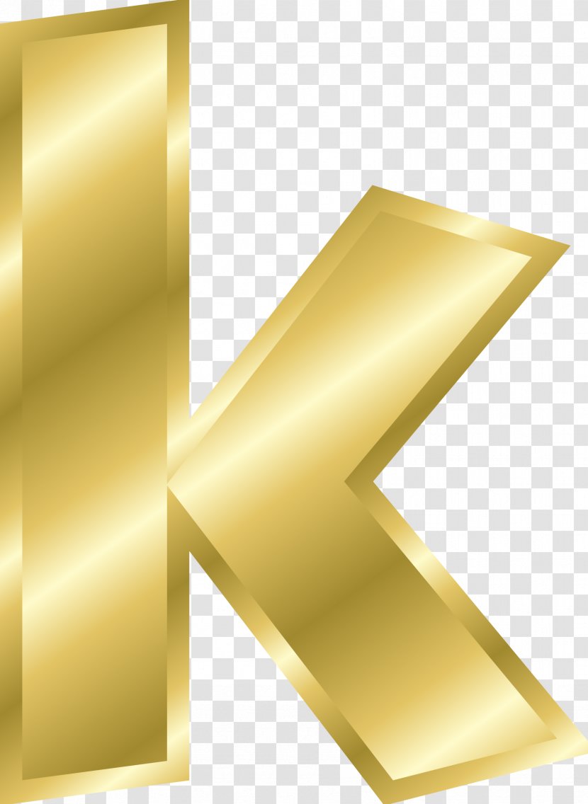Letter Case Alphabet K Gold - A - Letters Transparent PNG