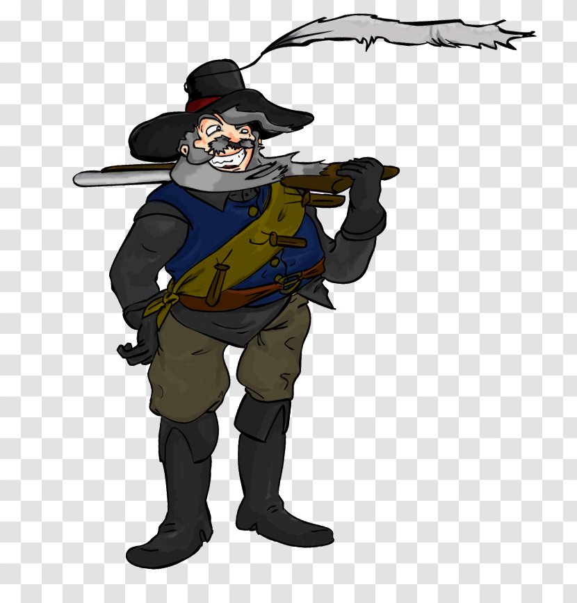 Illustration Cartoon Headgear Legendary Creature - Musketeer Transparent PNG