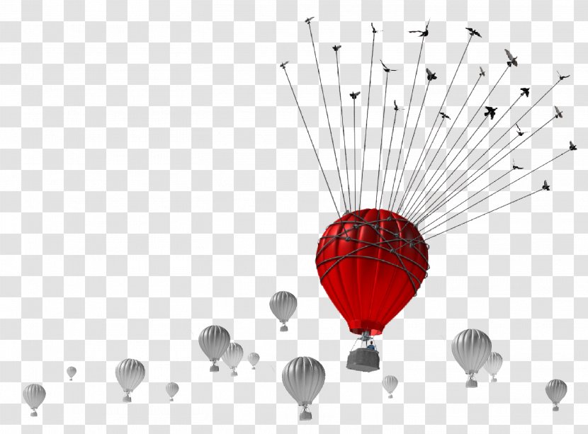 Hot Air Balloon Line Transparent PNG