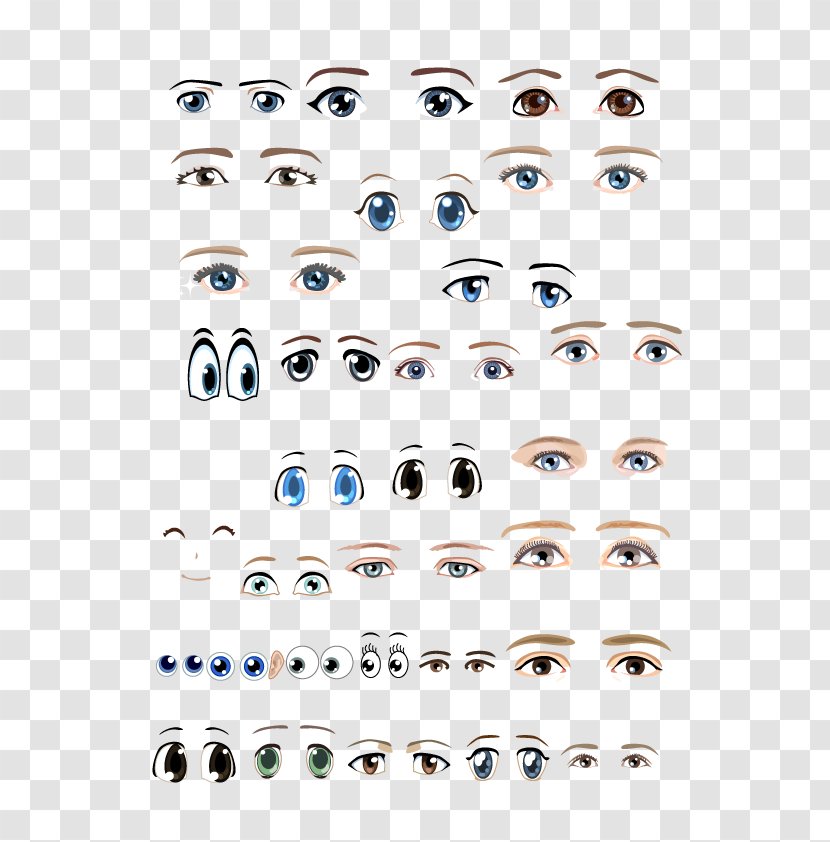 Clip Art - Drawing - Various Emotional Expressions Eyes Transparent PNG