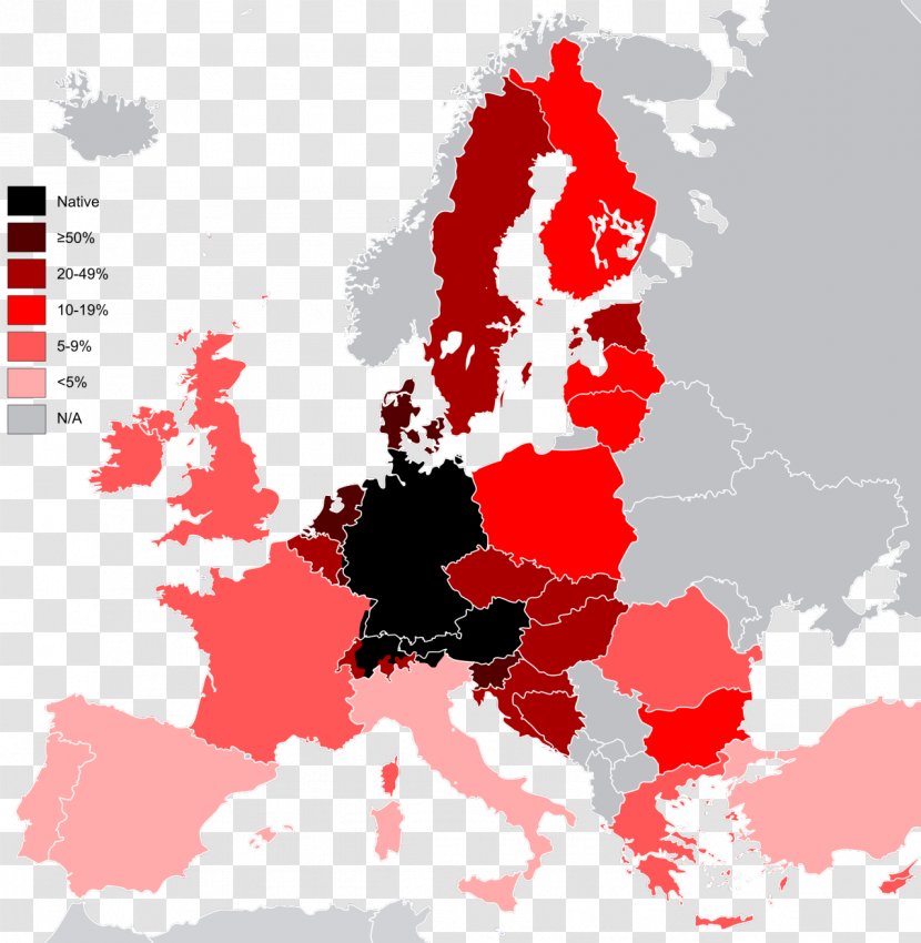 Germany European Union Language Knowledge - Red - Map Transparent PNG