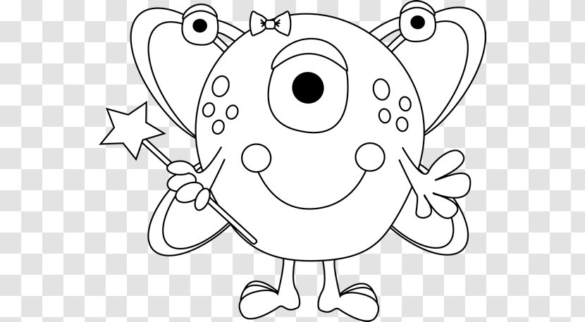 Black And White Monster Drawing Clip Art - Tree - Cute Fairy Transparent PNG
