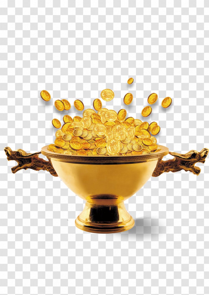 Gold Coin Download Template - Money - Bowls Of Coins Transparent PNG