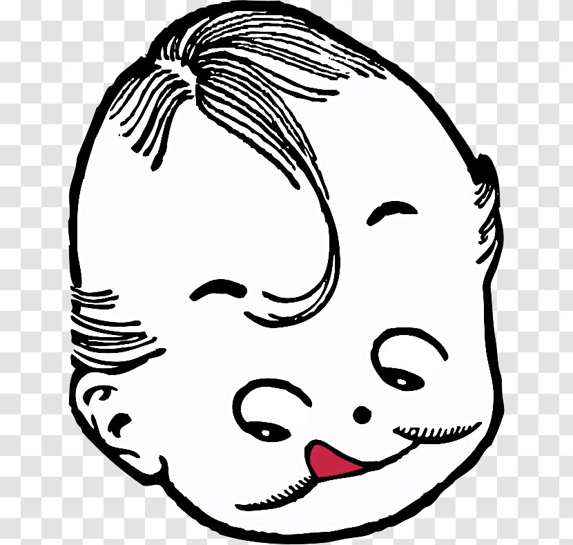 Face Hair Line Art Nose White - Head - Forehead Hairstyle Transparent PNG