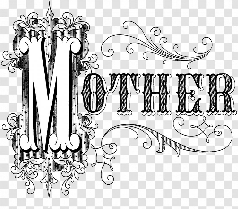Mother's Day Logo Graphic Design Drawing - Monochrome Transparent PNG