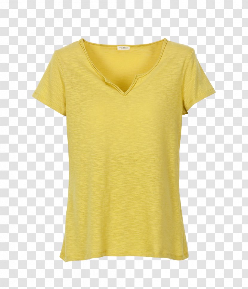 T-shirt Neckline Crew Neck Sleeve - Yellow Transparent PNG