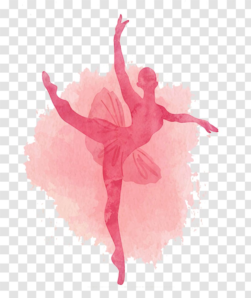 Ballet Dancer Shoe - Frame - Pink Watercolor Transparent PNG