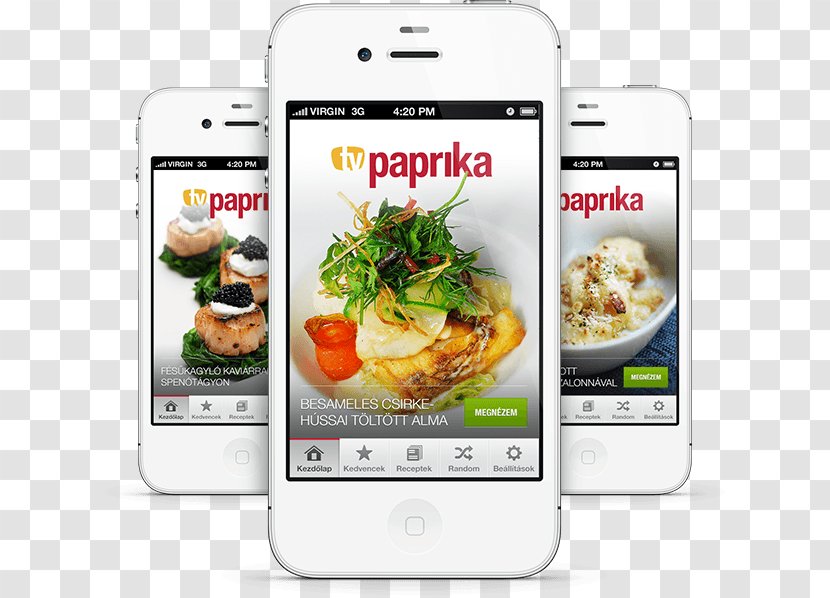 Smartphone Food Recipe Television TV Paprika - Gadget Transparent PNG