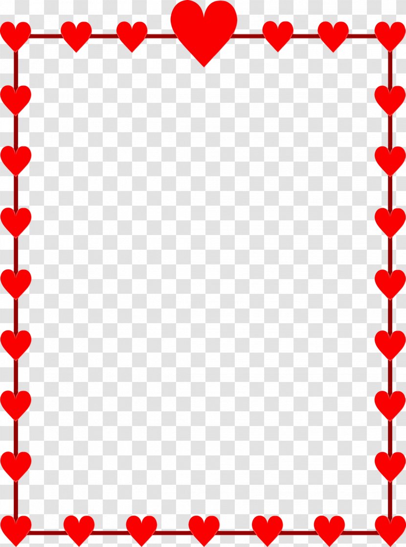 Valentines Day Border - Red - Rectangle Transparent PNG