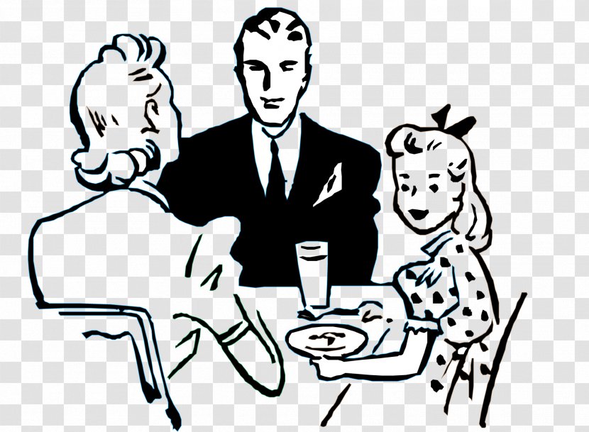 Food Black And White Royalty-free Clip Art - Gentleman - Eat Together Family Transparent PNG