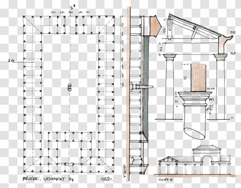 Architecture Floor Plan Drawing - Hand-painted Artwork Scene Transparent PNG