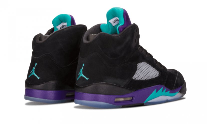 Air Jordan 5 Retro 'Black Grape' Mens Sneakers Sports Shoes Nike - Athletic Shoe Transparent PNG