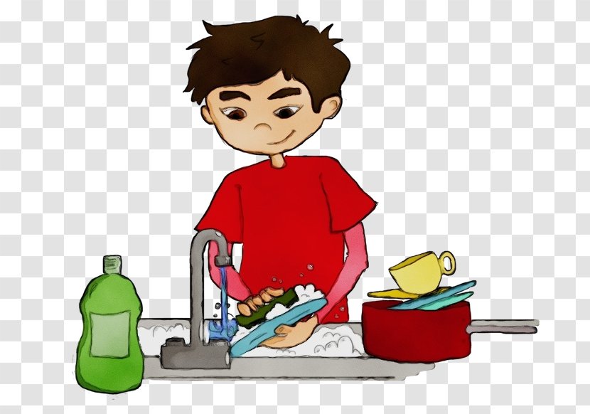 Cartoon Clip Art Meal Play Cooking - Watercolor - Child Transparent PNG