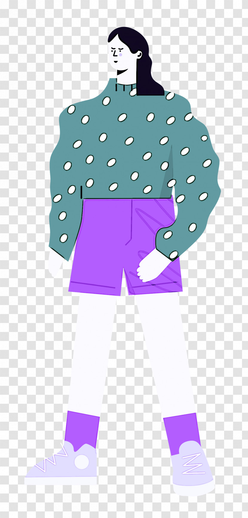 Standing Shorts Woman Transparent PNG