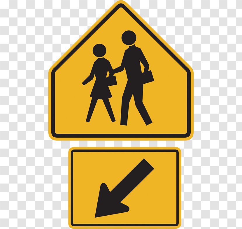 School Zone Student Safety Pedestrian Crossing - Traffic Sign - Road Signs Practice Test Transparent PNG