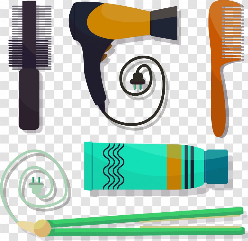 Comb Hairstyle Clip Art - Technology - Barber Tools Transparent PNG