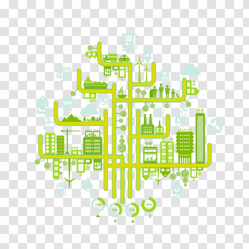 Smart City Infographic Eco-cities - Logo - Vector Creative Green Building Design Transparent PNG