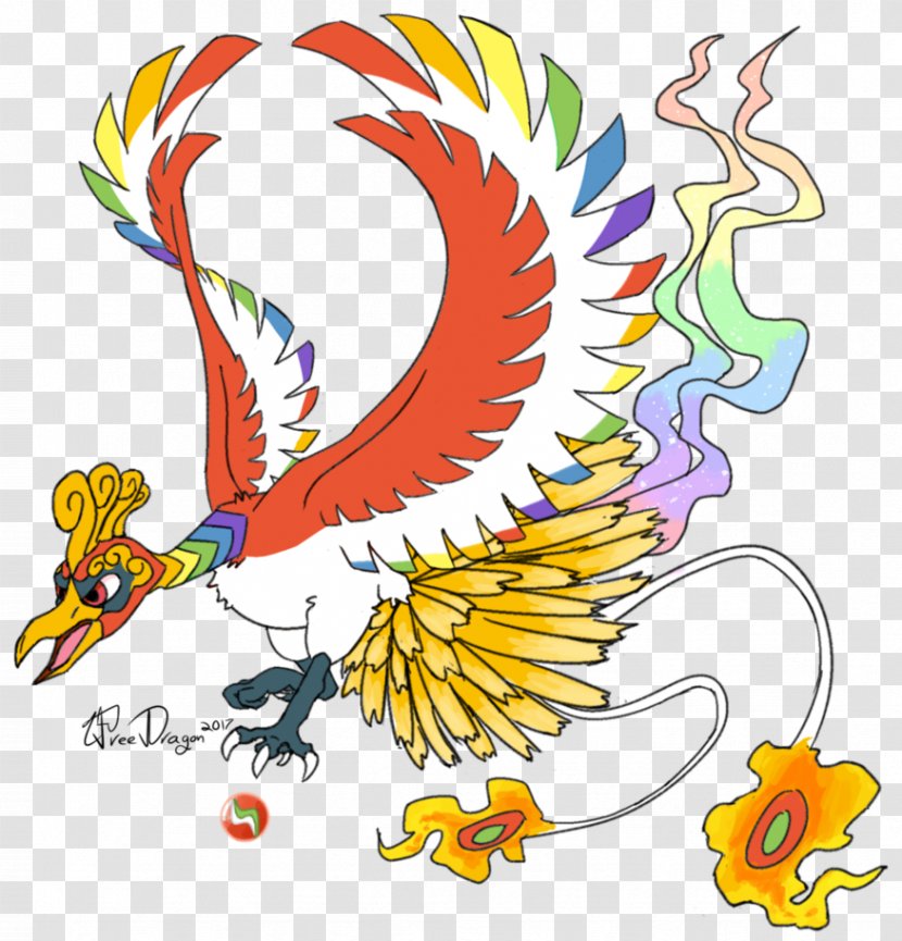 Ho-Oh Pokémon Art Drawing - Organism - Pokemon Transparent PNG