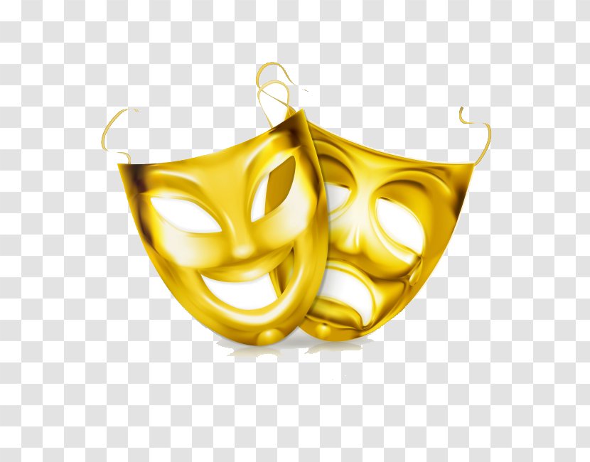 Theatre Mask Royalty-free Clip Art - Symbol - Golden Transparent PNG