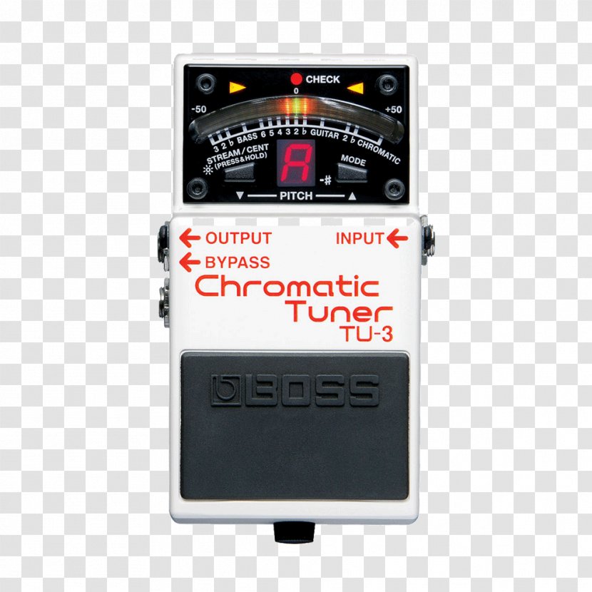 BOSS TU-3 Chromatic Tuner Electronic Effects Processors & Pedals Boss Corporation Pedalboard - Watercolor - Guitar Transparent PNG