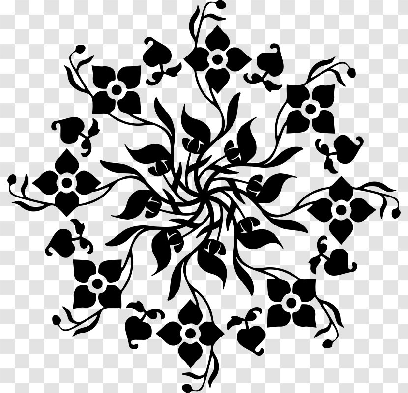 Floral Design Black And White Art - Tree Transparent PNG