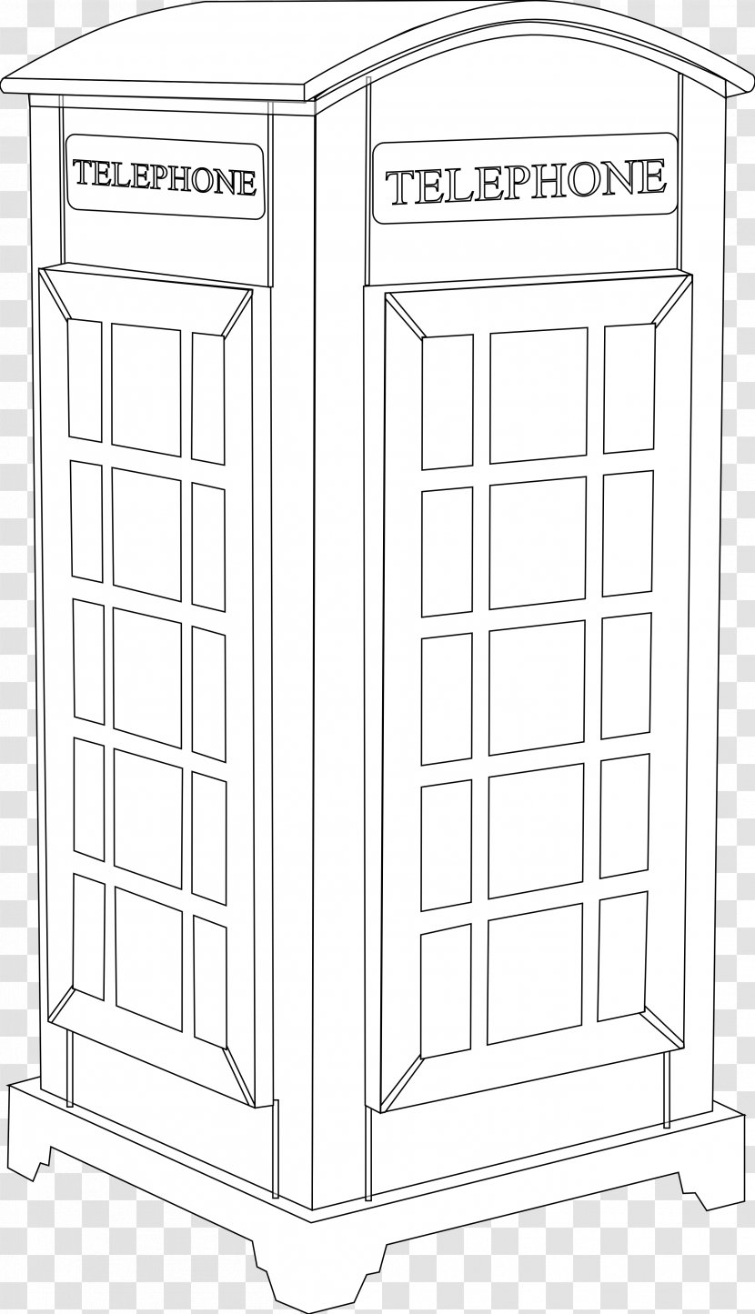 Telephone Booth Line Art Clip - Cliparts Transparent PNG
