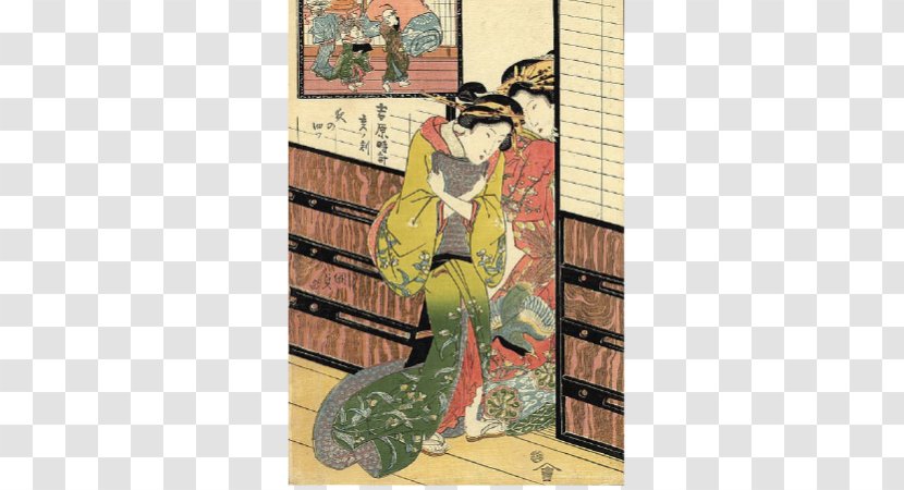 Yoshiwara Edo Ukiyo-e Japanese Art - Okumura Masanobu - Samurai And Geisha Tattoos Transparent PNG