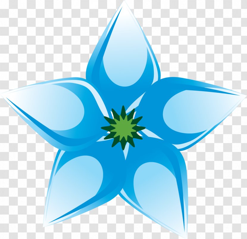 Clip Art Blue Petal Image - Copyright - Delicate Flower Transparent PNG