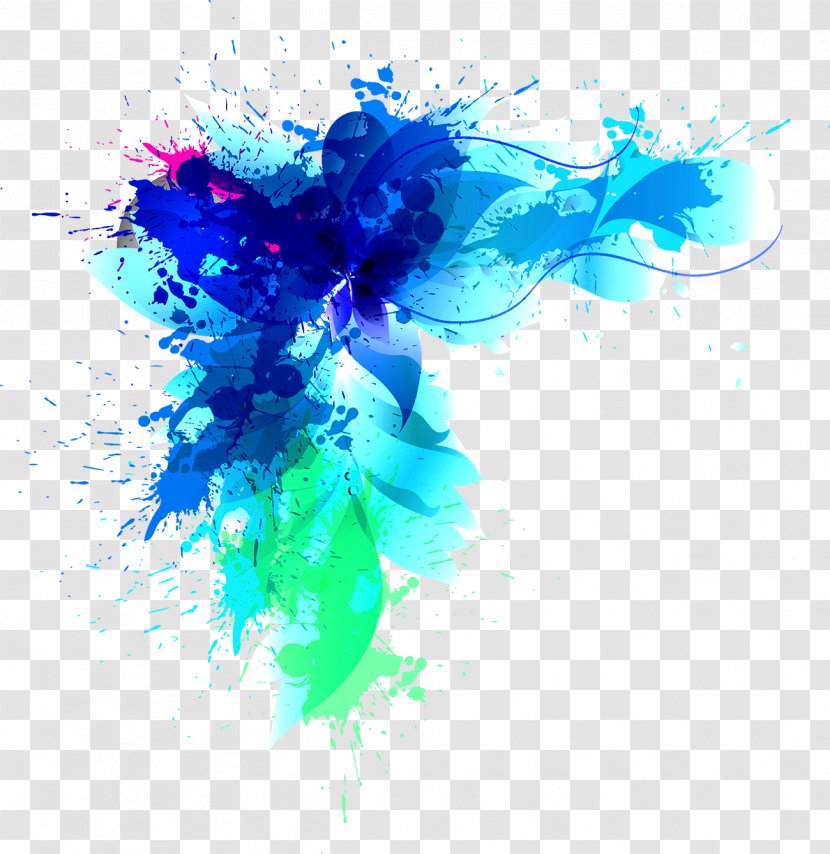 Blue Desktop Wallpaper - Art - Paint Splash Transparent PNG