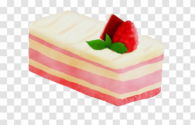 Strawberry - Wet Ink - Fruit Cake Petit Four Transparent PNG