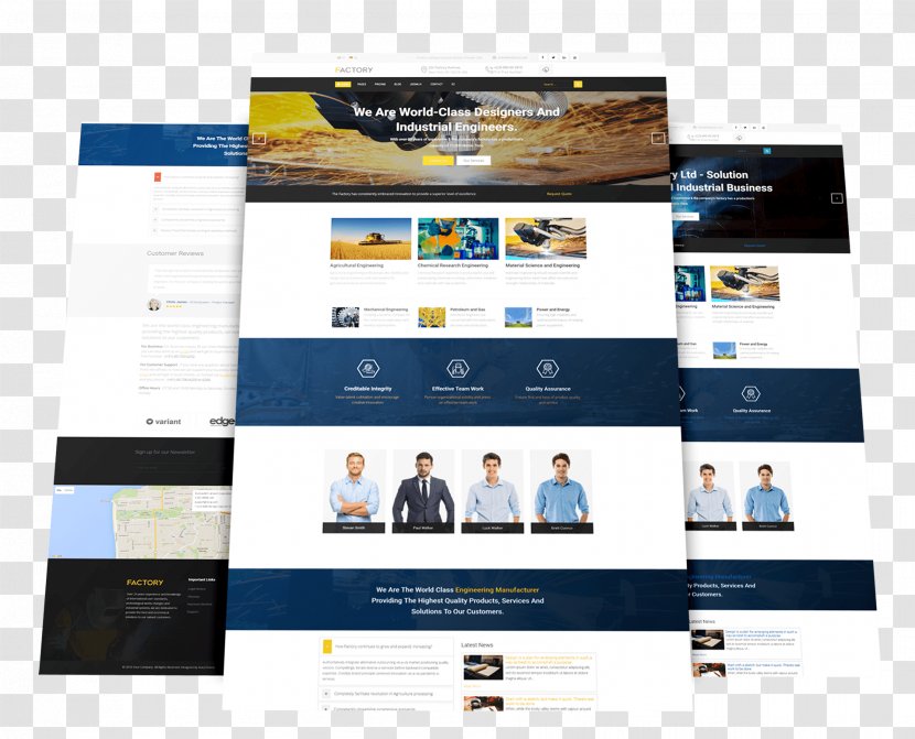 Responsive Web Design Template Joomla Industry - Multimedia - Templates Transparent PNG