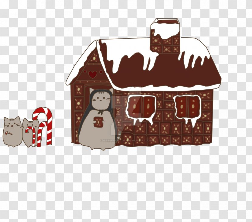 Gingerbread House Pusheen Cat - Food Transparent PNG