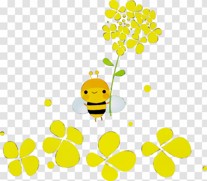 Plant Stem Leaf Smiley Yellow Petal Transparent PNG