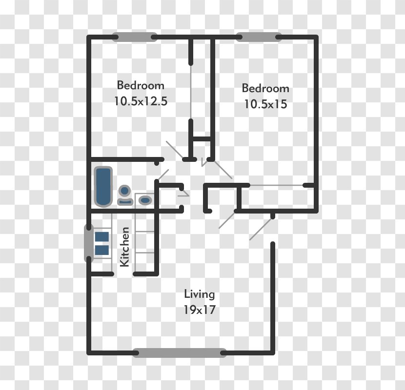 Floor Plan House Square Foot - Rectangle - Small Fresh Style Transparent PNG